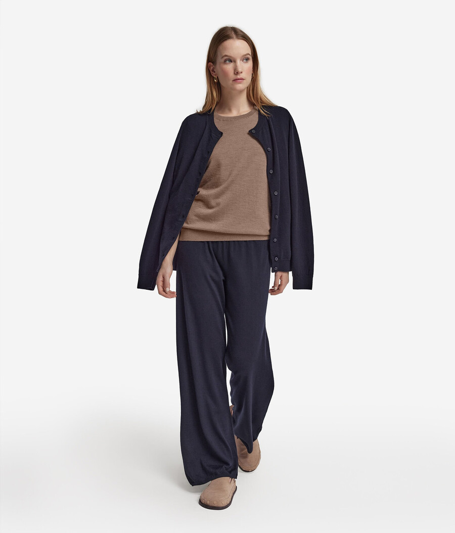 pantaloni palazzo in cashmere ultrafine