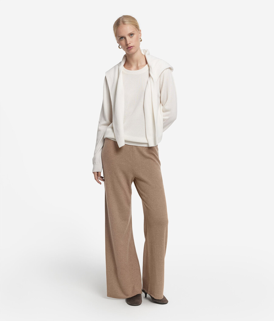 pantaloni palazzo in cashmere ultrasoft