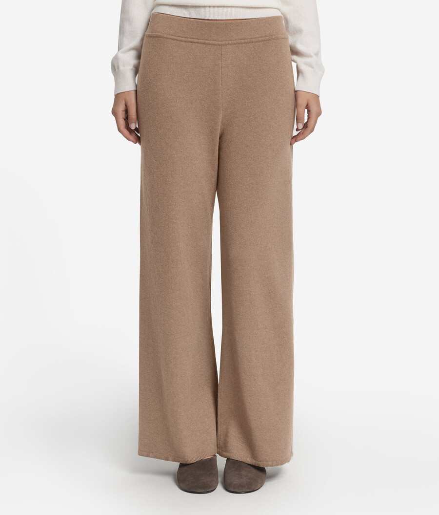 pantaloni palazzo in cashmere ultrasoft