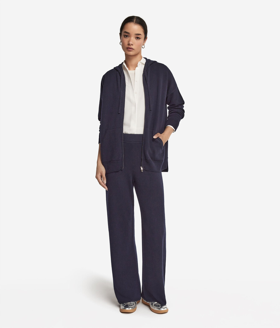 pantaloni palazzo in cashmere ultrasoft