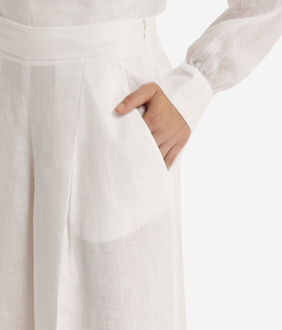 pantaloni palazzo in lino