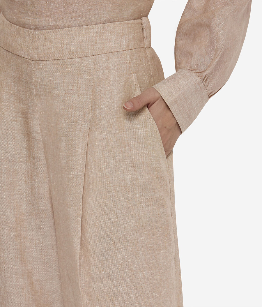 pantaloni palazzo in lino