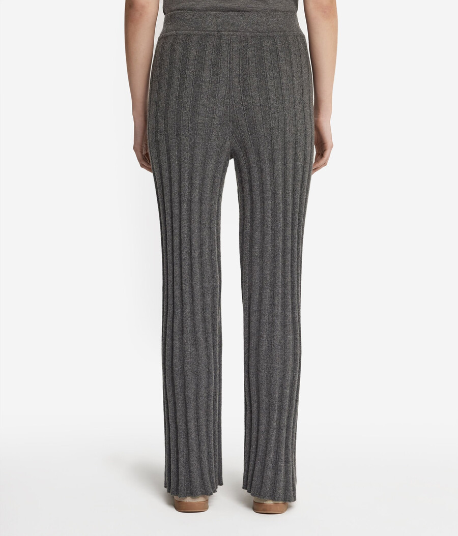 pantaloni palazzo in cashmere a coste