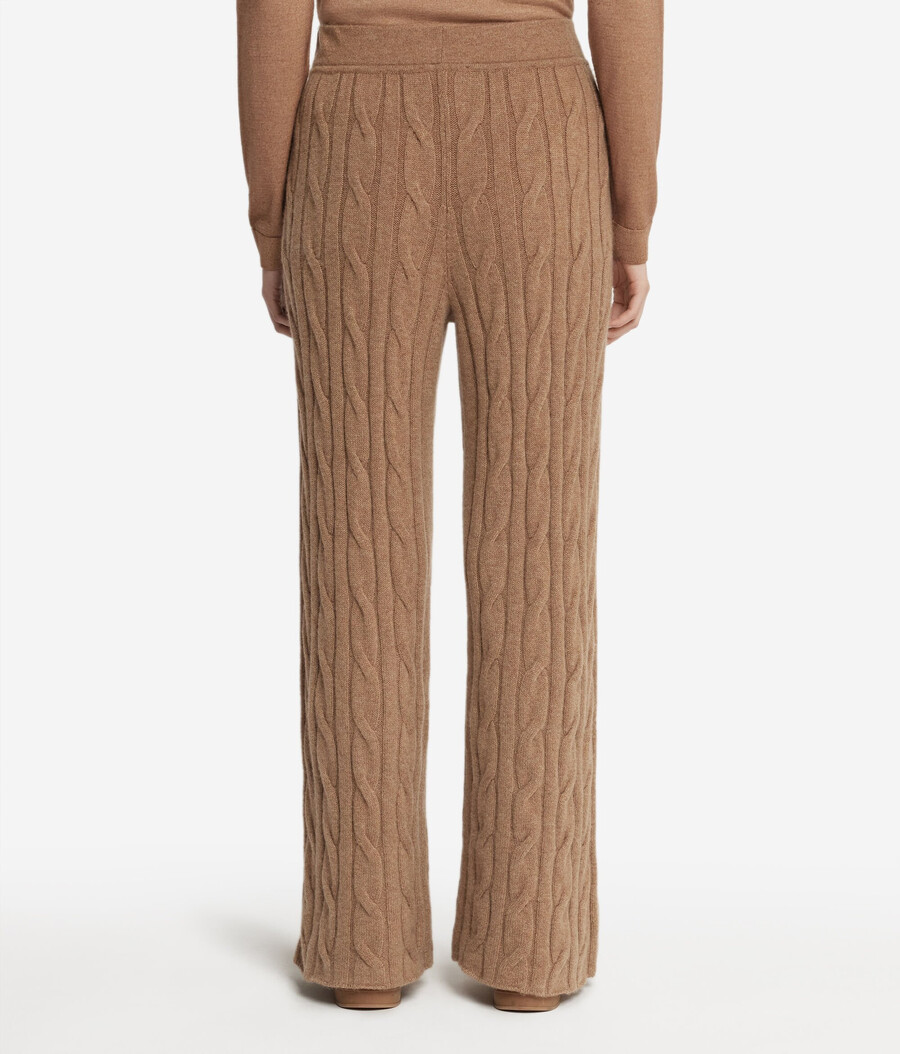 pantaloni in cashmere ultra morbido a trecce