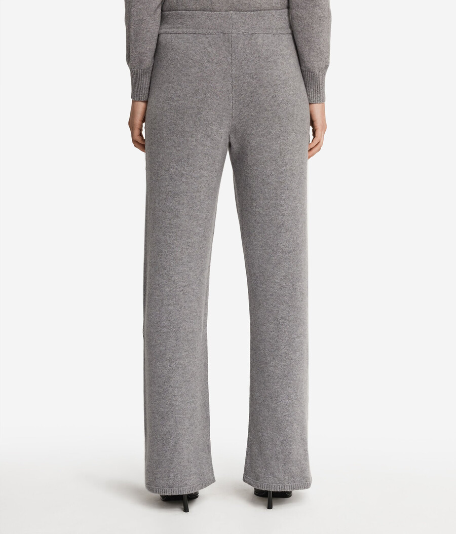 pantaloni in cashmere con frange