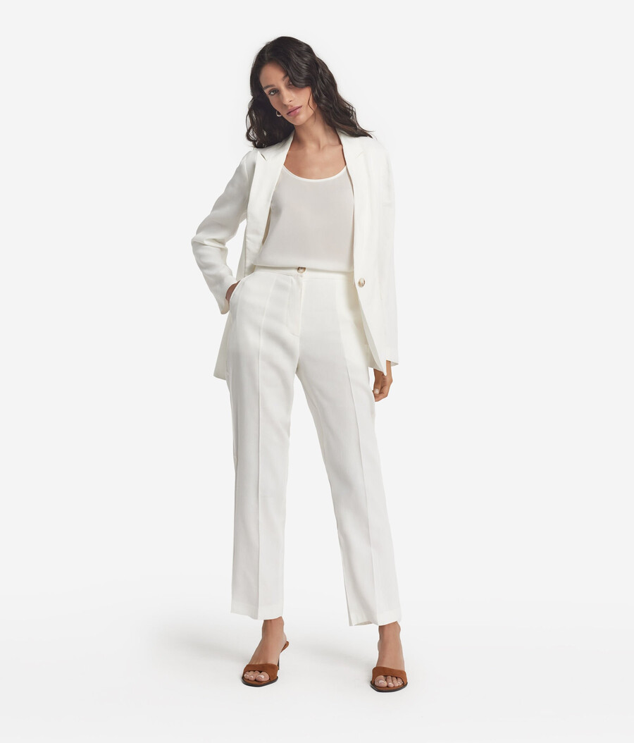 pantaloni in lino e viscosa