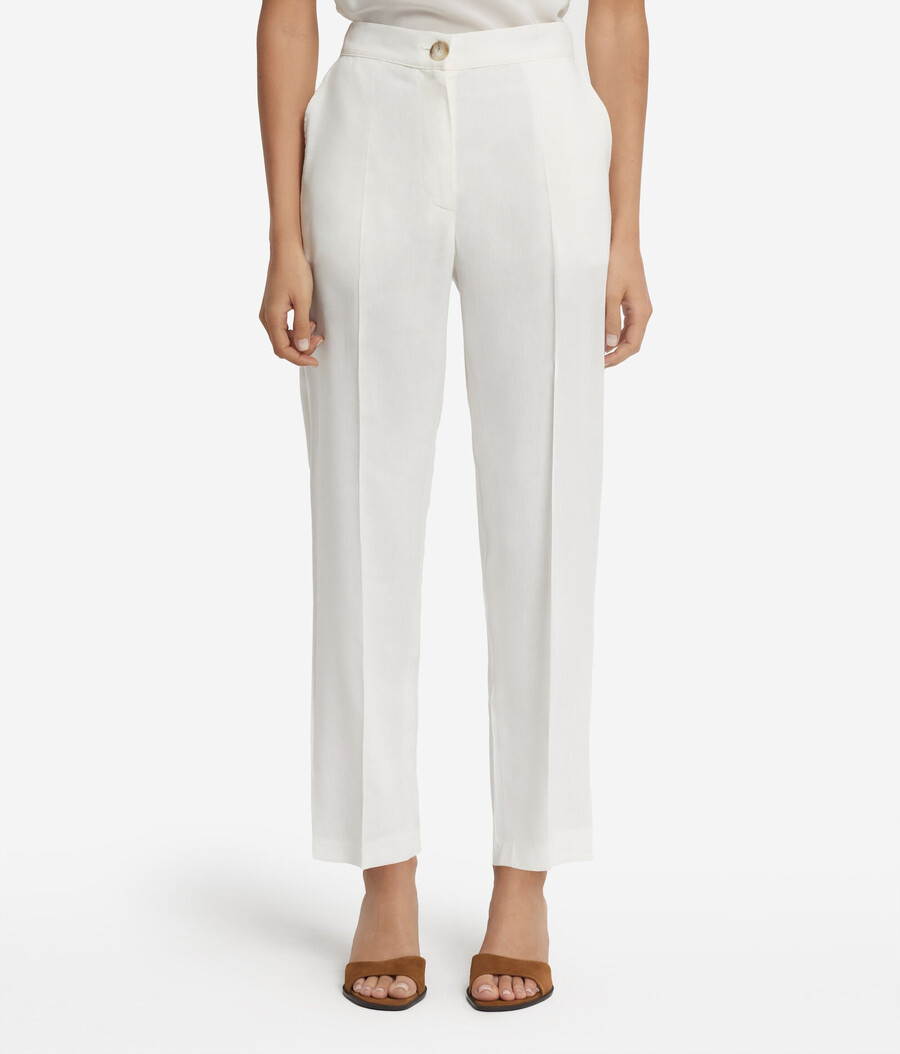 pantaloni in lino e viscosa