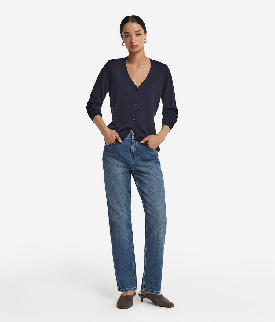 pantaloni in cashmere e denim