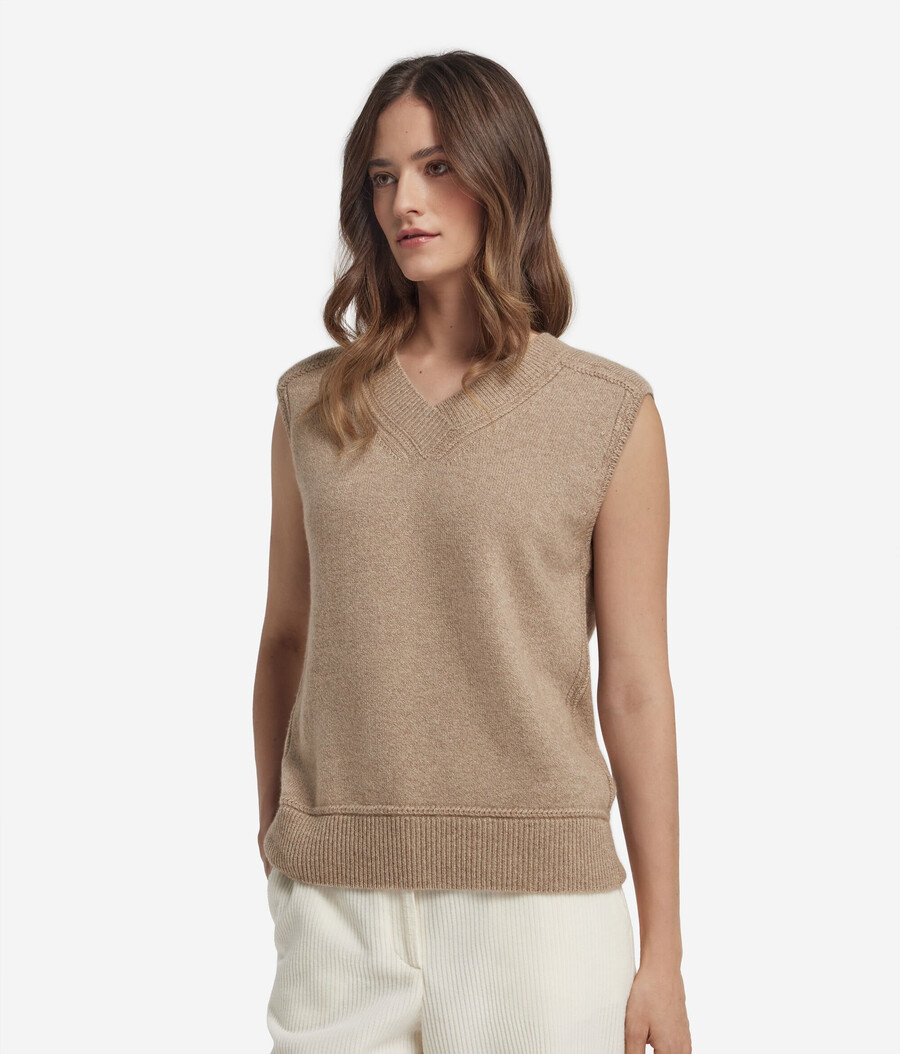 gilet in cashmere ultra morbido non tinto