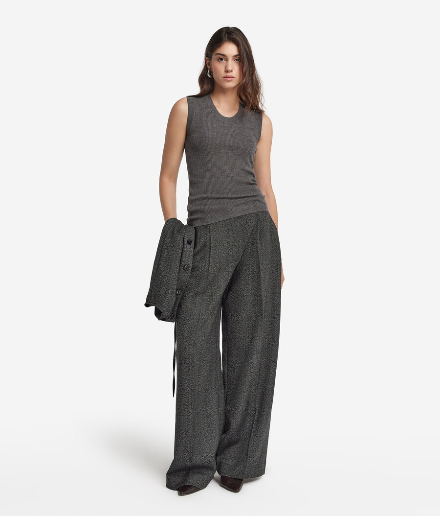 gilet in cashmere ultrafine a coste