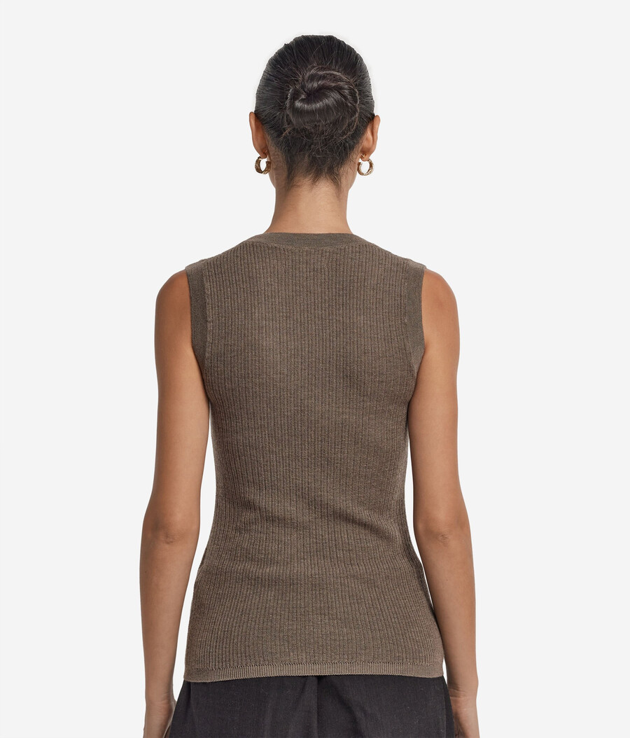 gilet in cashmere ultrafine a coste