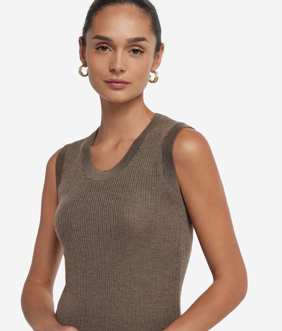 gilet in cashmere ultrafine a coste