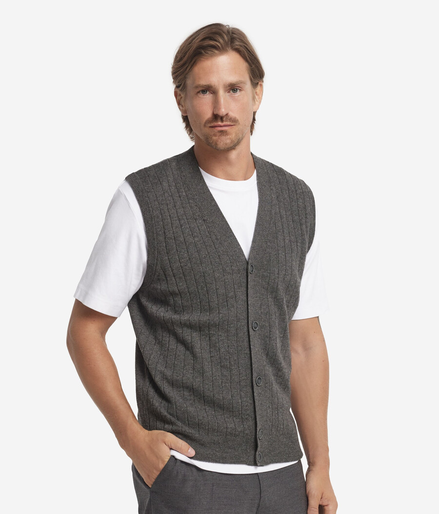 gilet in cashmere ultra morbido a coste
