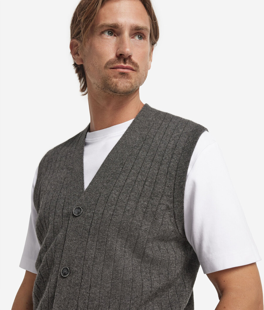 gilet in cashmere ultra morbido a coste