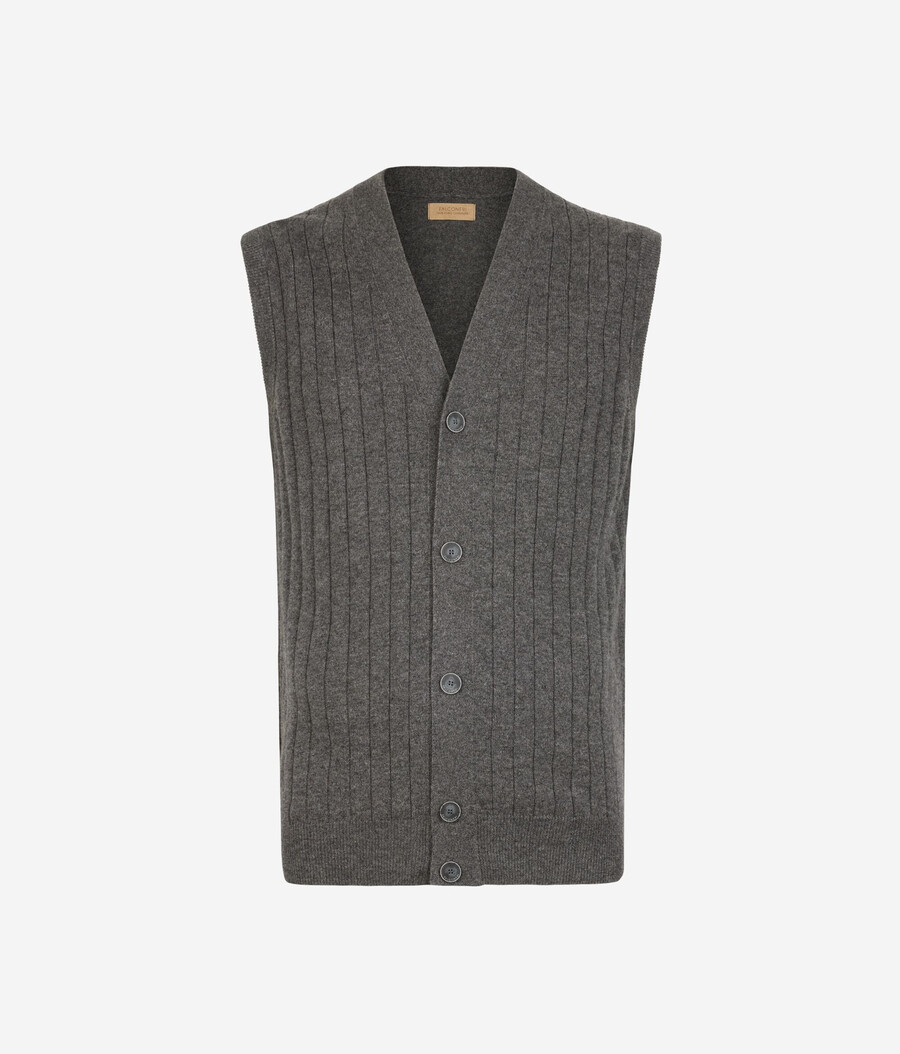 gilet in cashmere ultra morbido a coste
