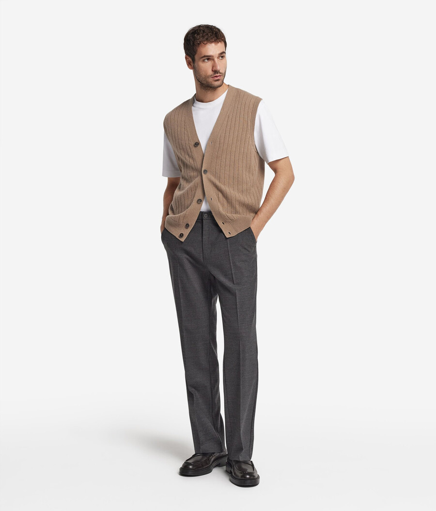 gilet in cashmere ultra morbido a coste