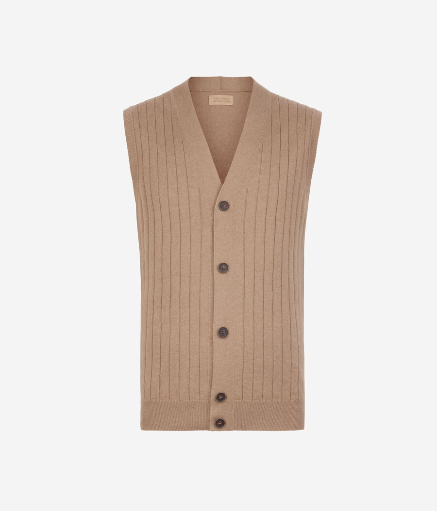 gilet in cashmere ultra morbido a coste