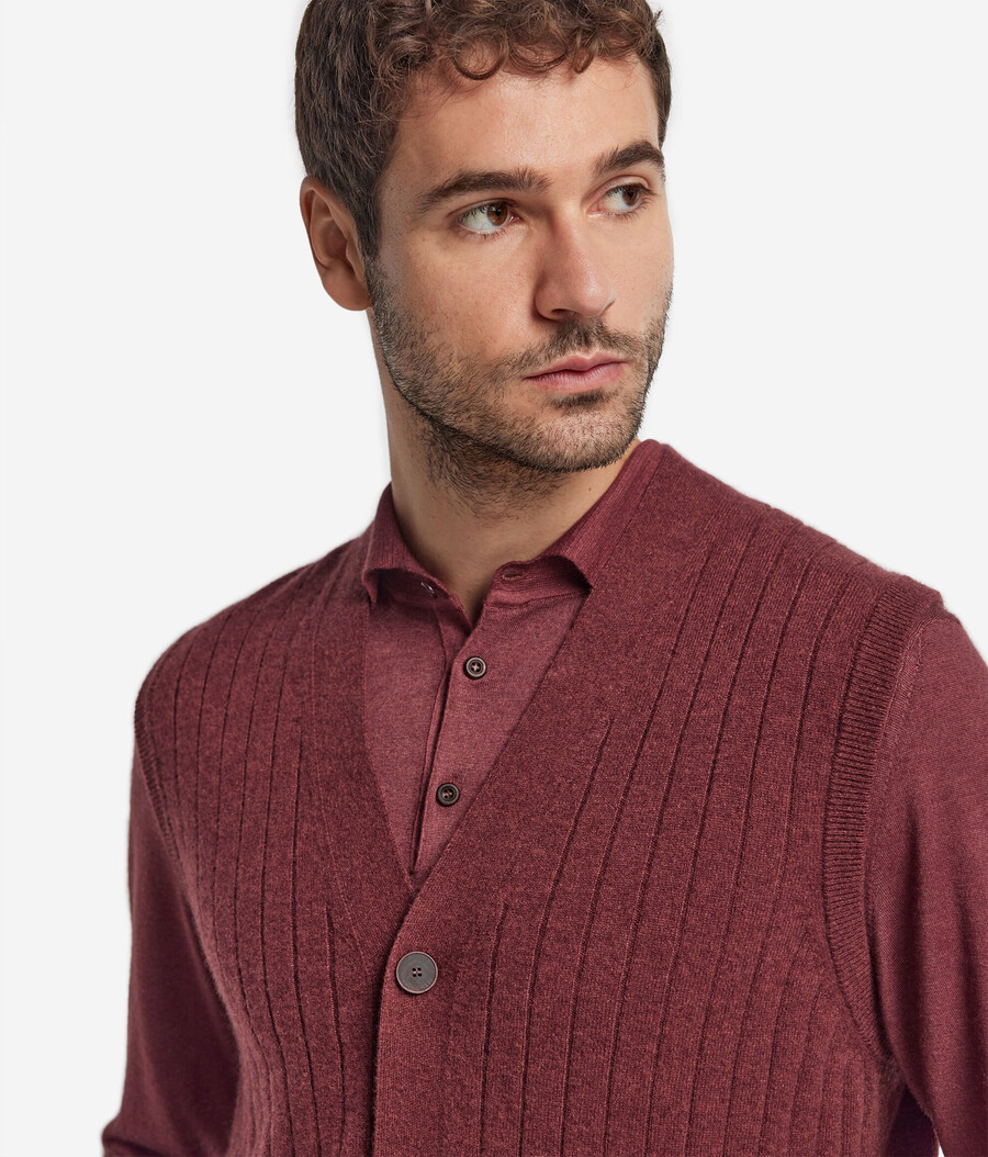 gilet in cashmere ultra morbido a coste