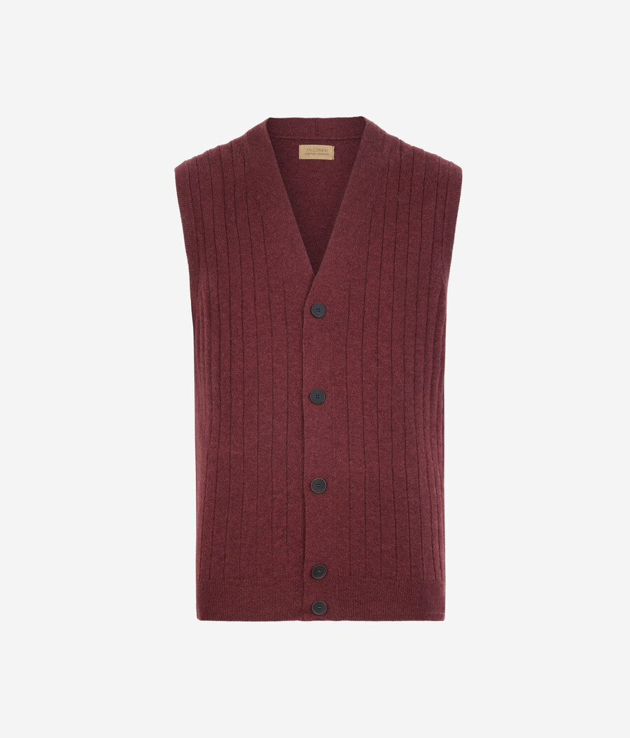 gilet in cashmere ultra morbido a coste