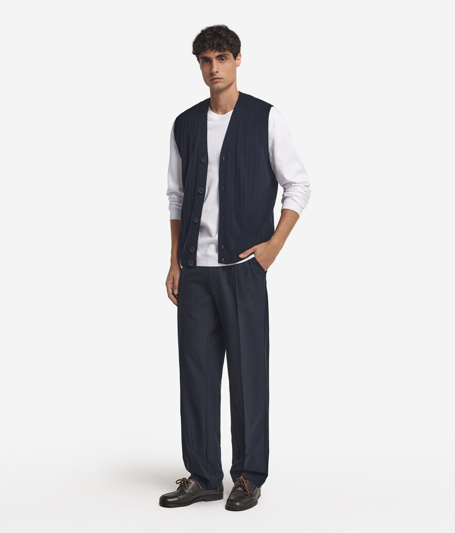 gilet in cashmere ultra morbido a coste