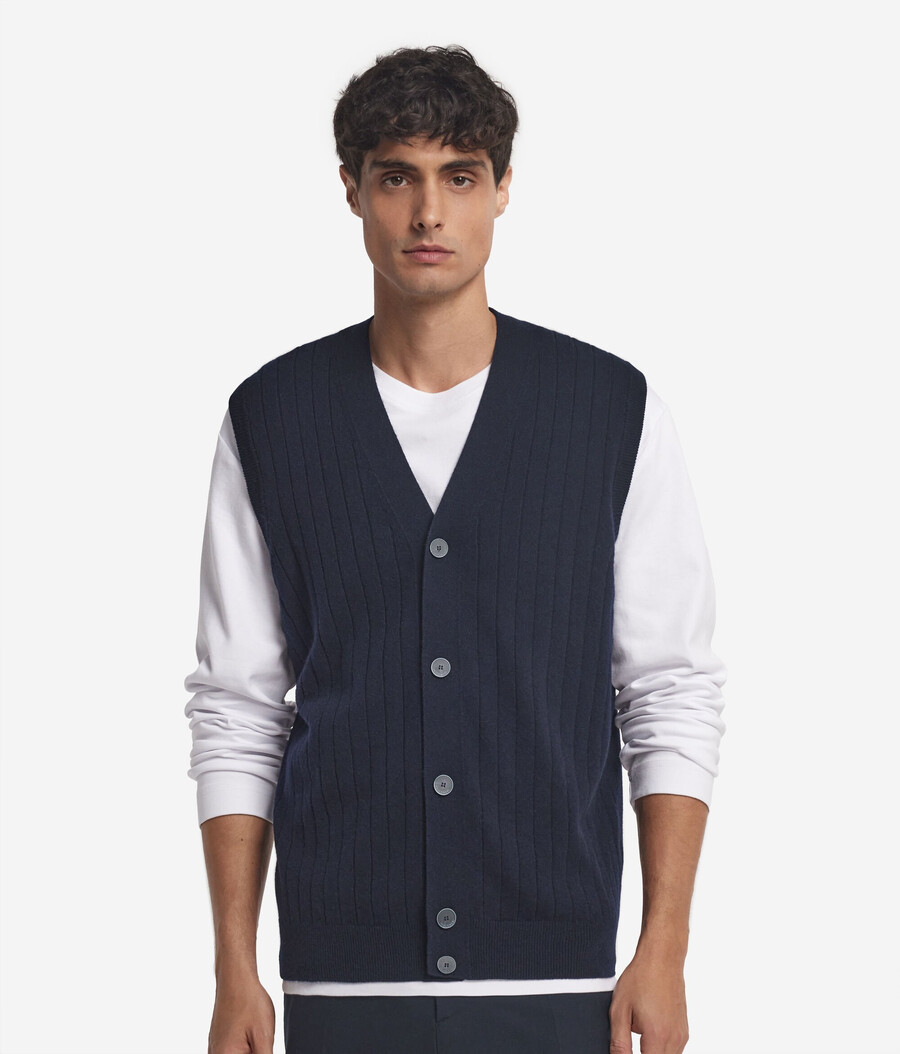 gilet in cashmere ultra morbido a coste