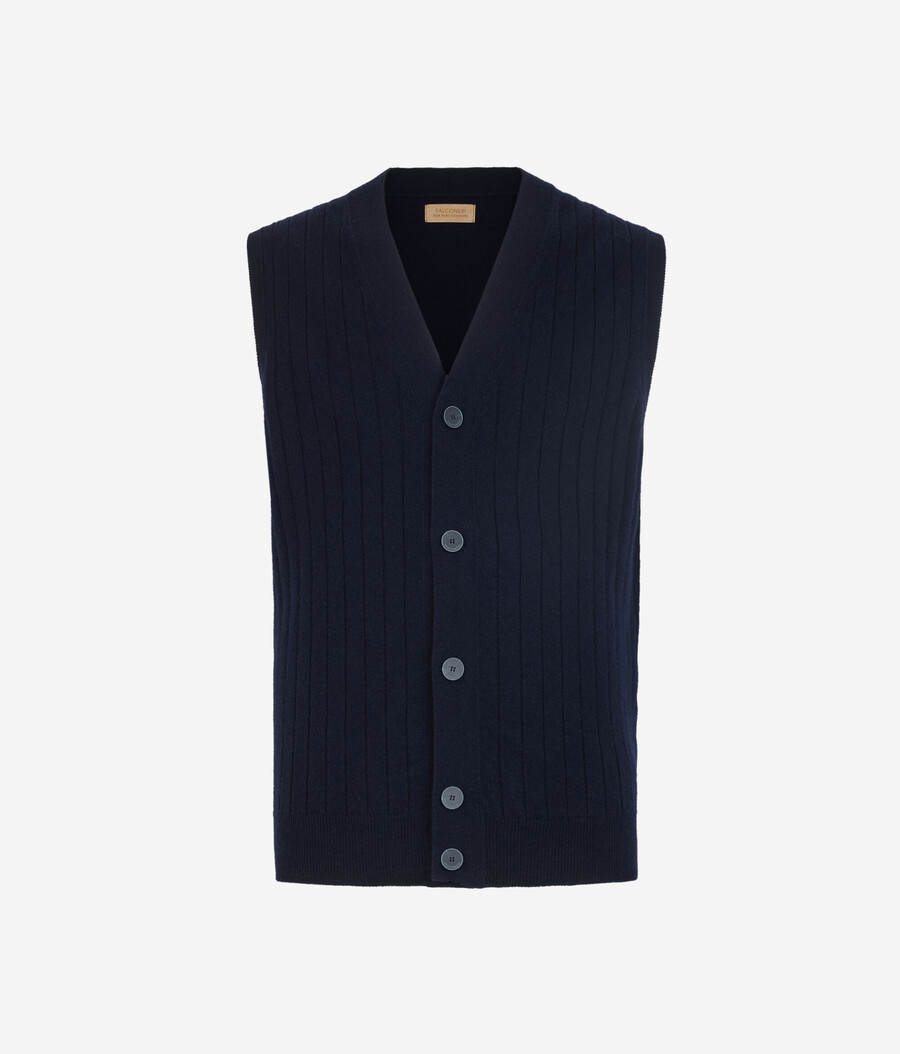 gilet in cashmere ultra morbido a coste